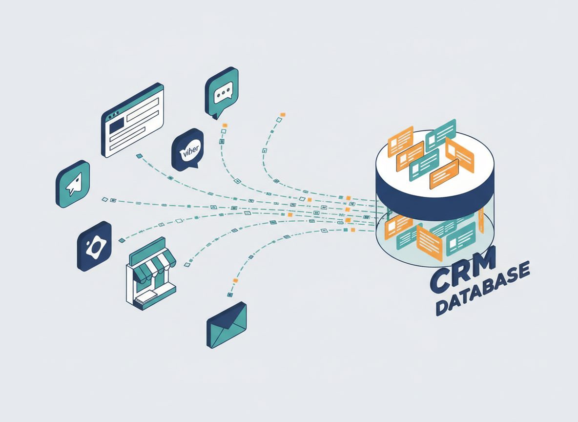 Збір заявок з усіх каналів — сайт, Telegram, Viber, маркетплейси — в одну CRM
